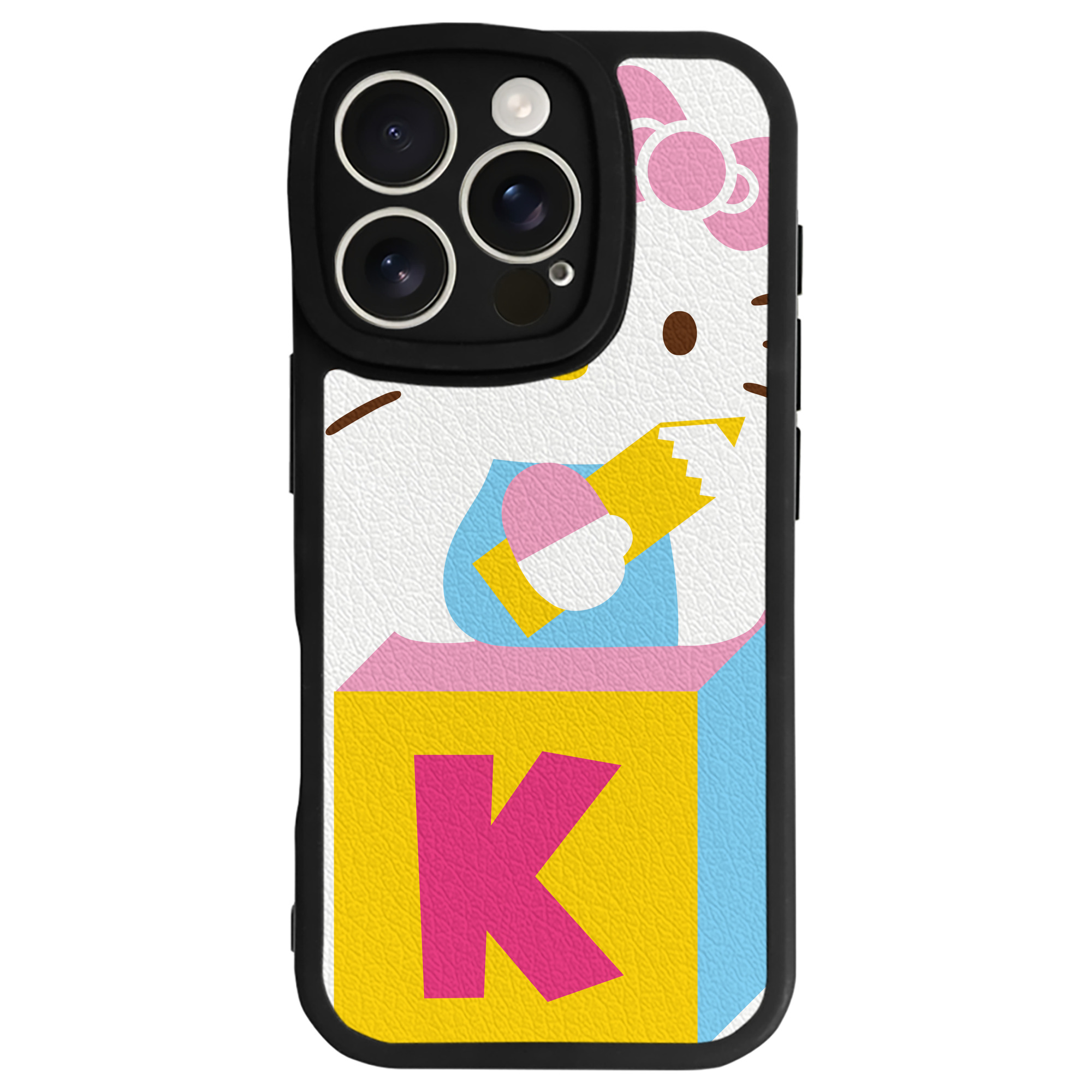 （画像用） Hello Kitty ハローキティ 【iPhone 16シリーズ対応】シリコンスマホケース（レザー調） 材質：シリコン